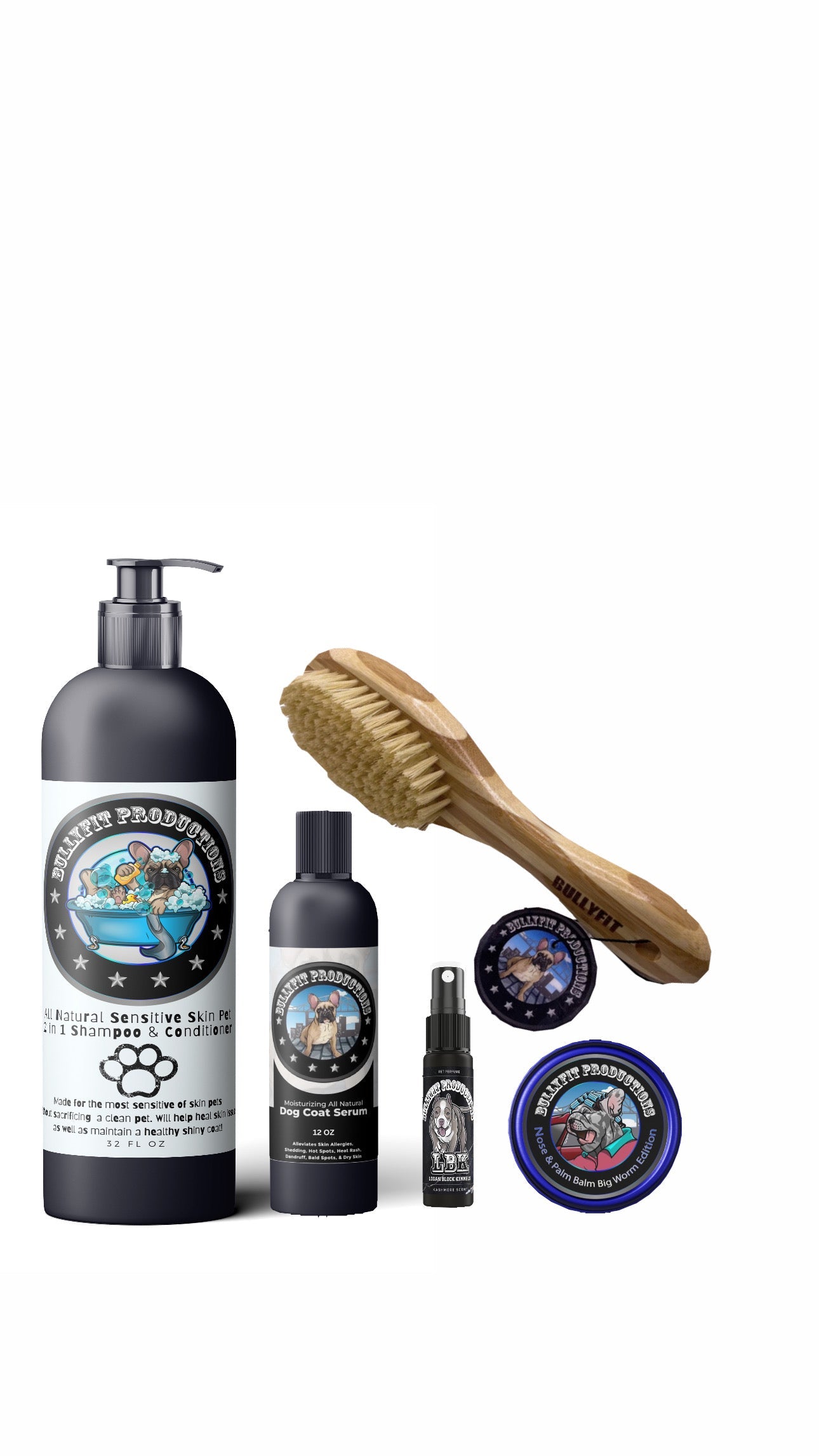 BullyFIT Jumbo Pet Pack - Best Organic Dog Shampoo, Pet Grooming Kit, & Sensitive Skin Solutions