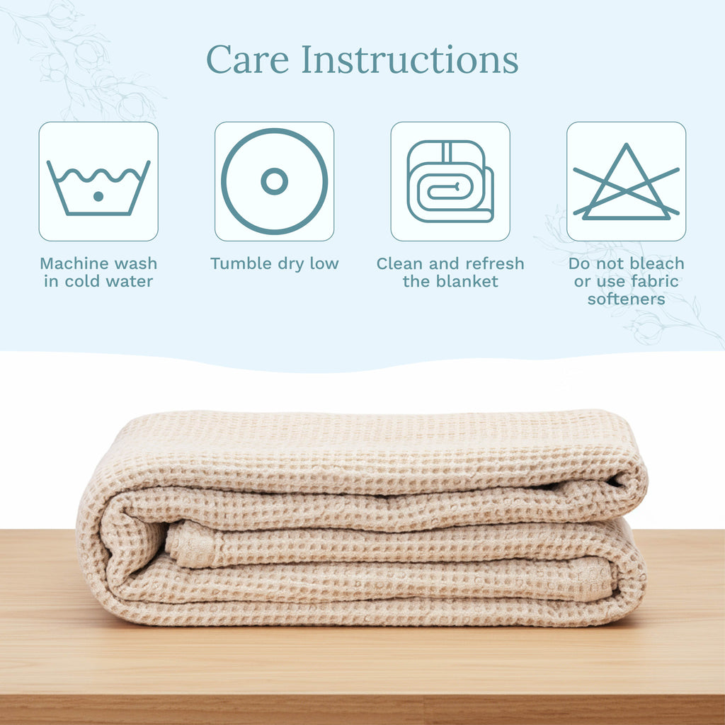 Waffle Weave Blanket home decor with nature-inspired artwork - product view 7
