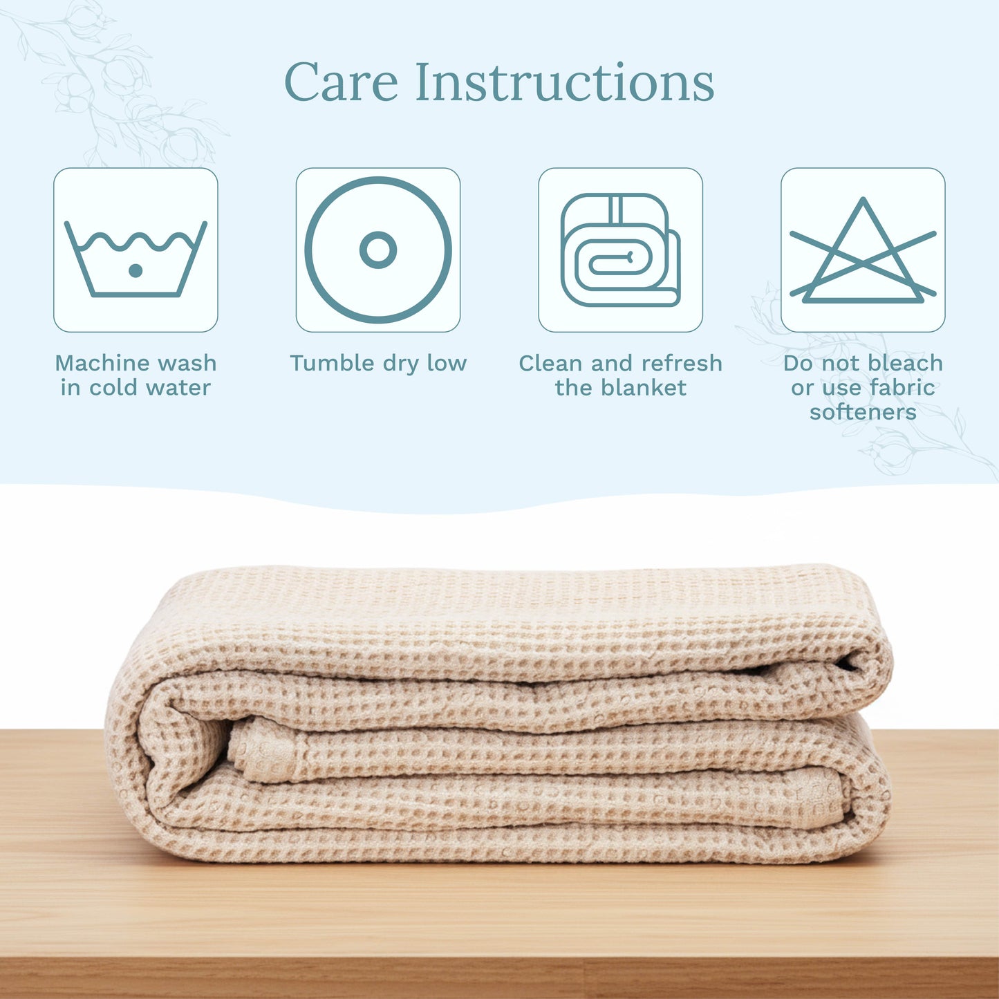 Waffle Weave Blanket home decor with nature-inspired artwork - product view 7