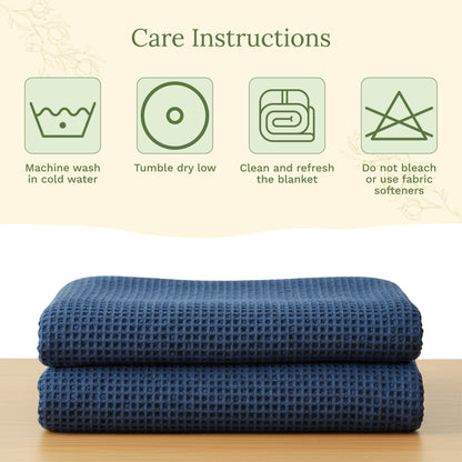 Waffle Weave Blanket home decor with nature-inspired artwork - product view 14