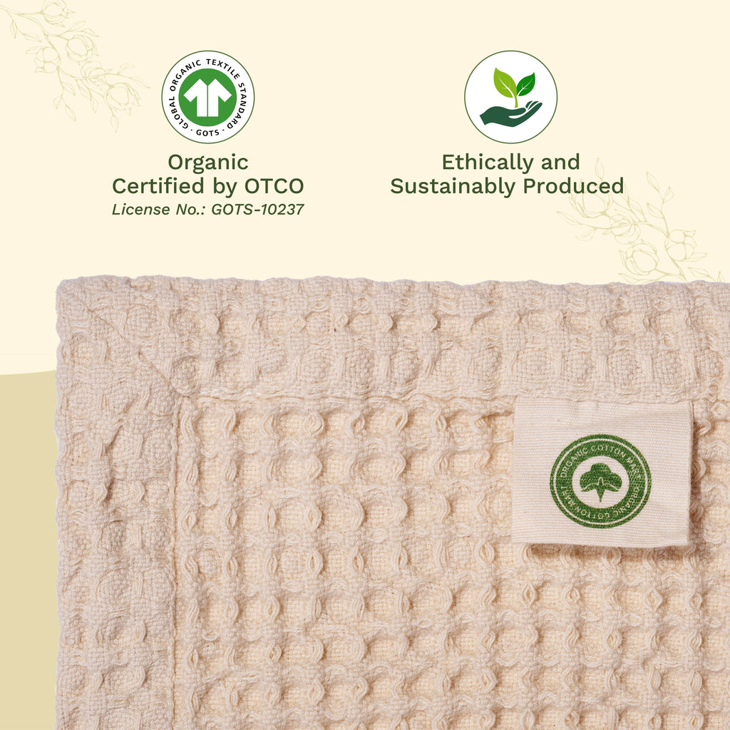 Waffle Weave Blanket home decor with nature-inspired artwork - product view 3