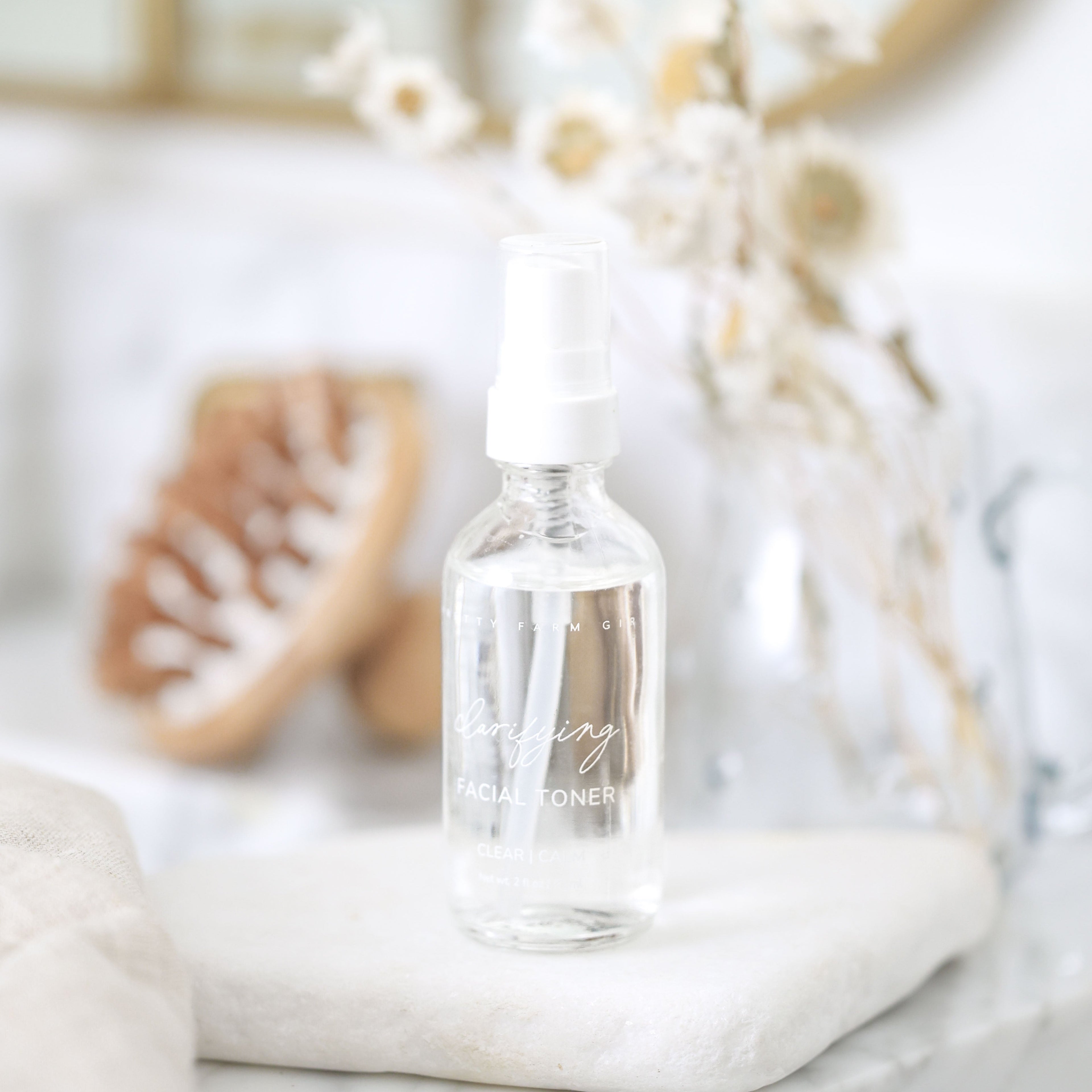 Clarifying Hypochlorous Acid Toner toner with nature-inspired artwork