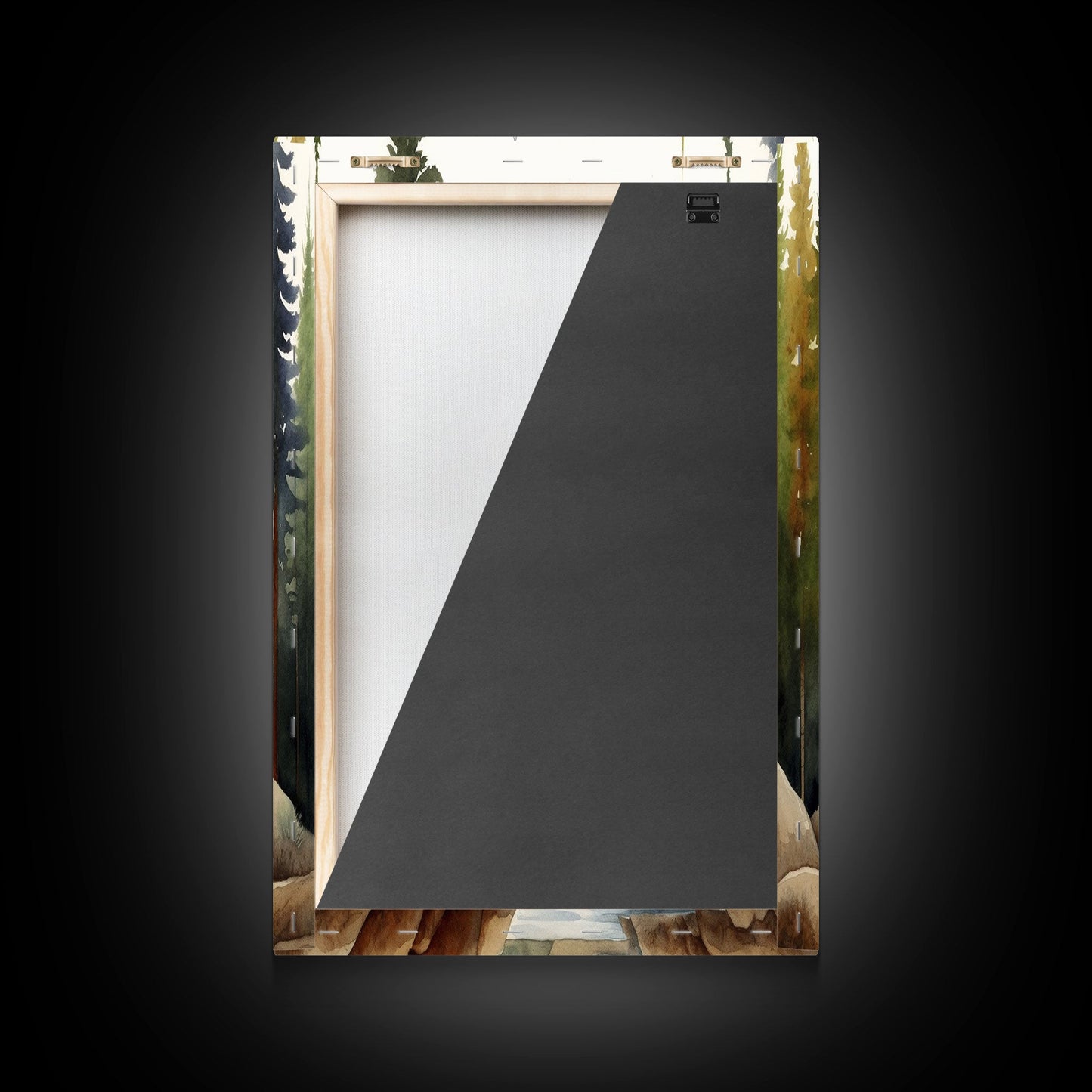 3 Panel Mountain Forest Lake | Framed Canvas Print