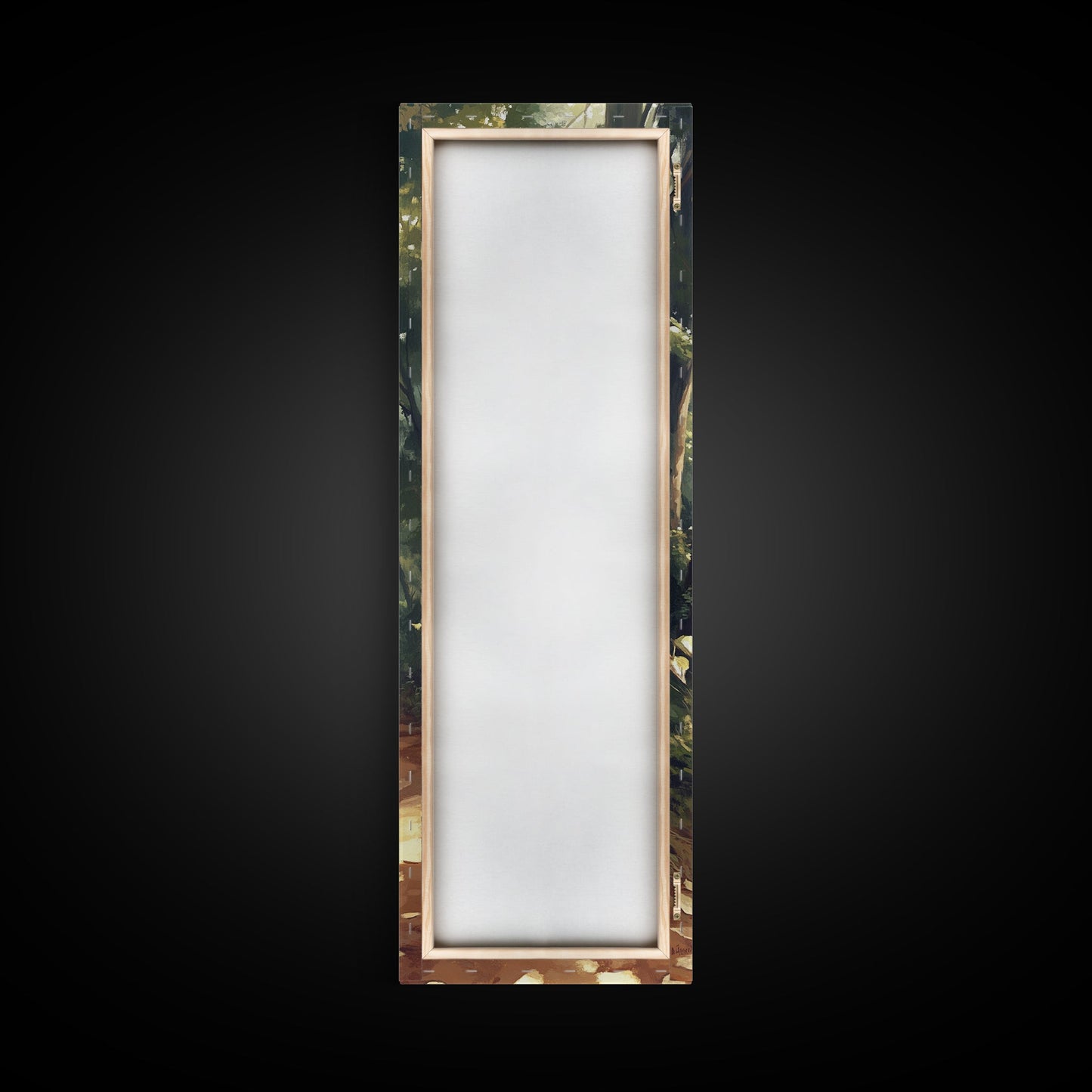 Forest Path with Sunlit Trees | Framed Canvas Print