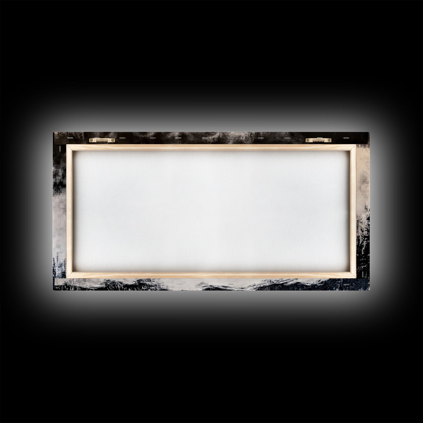 Pine Tree Foggy Winter | Black and White Framed Canvas Print