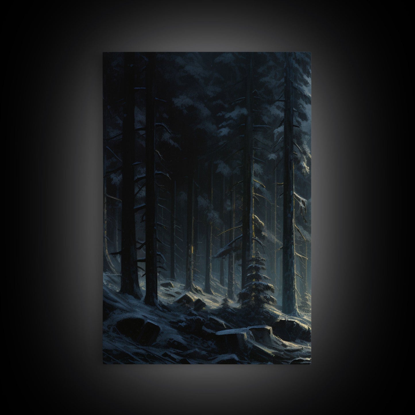 3 Panel Dark Winter | Framed Canvas Print