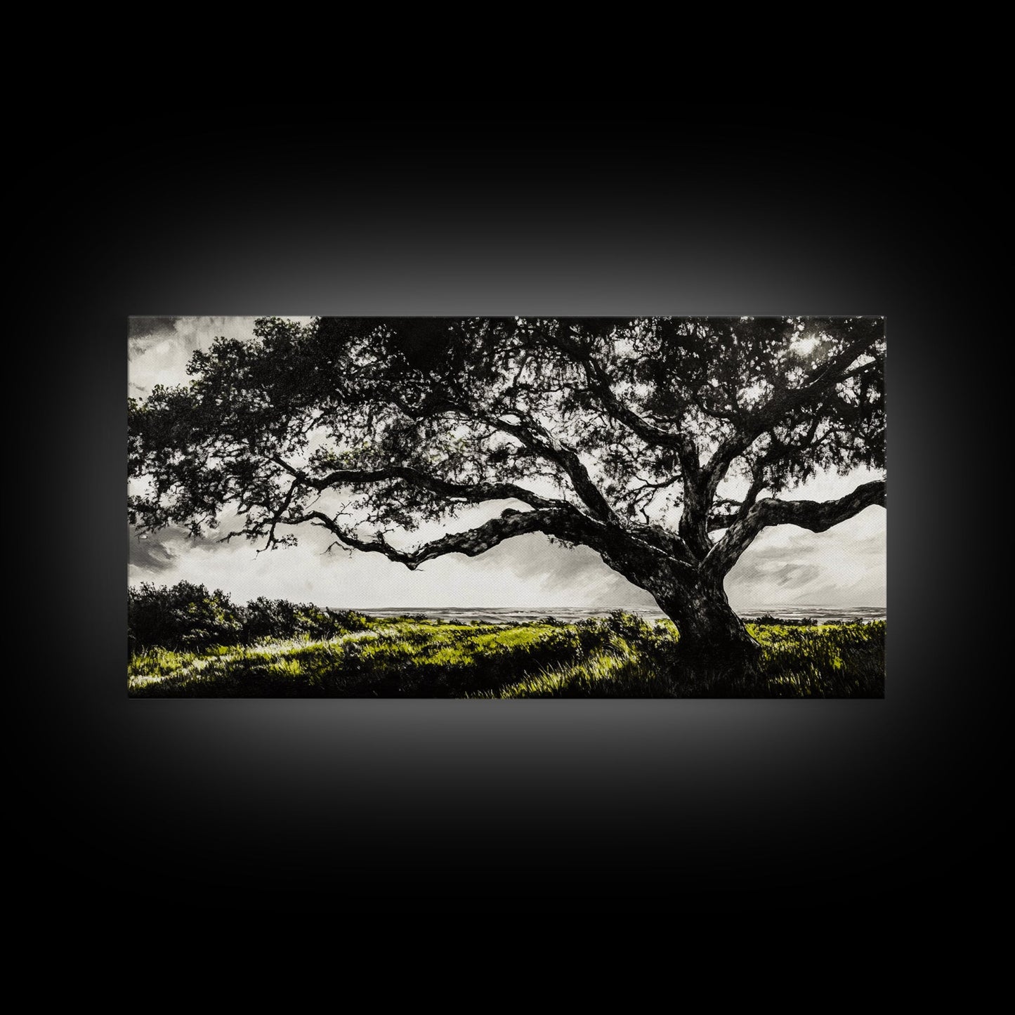 Oak Tree Meadow | Framed Canvas Print