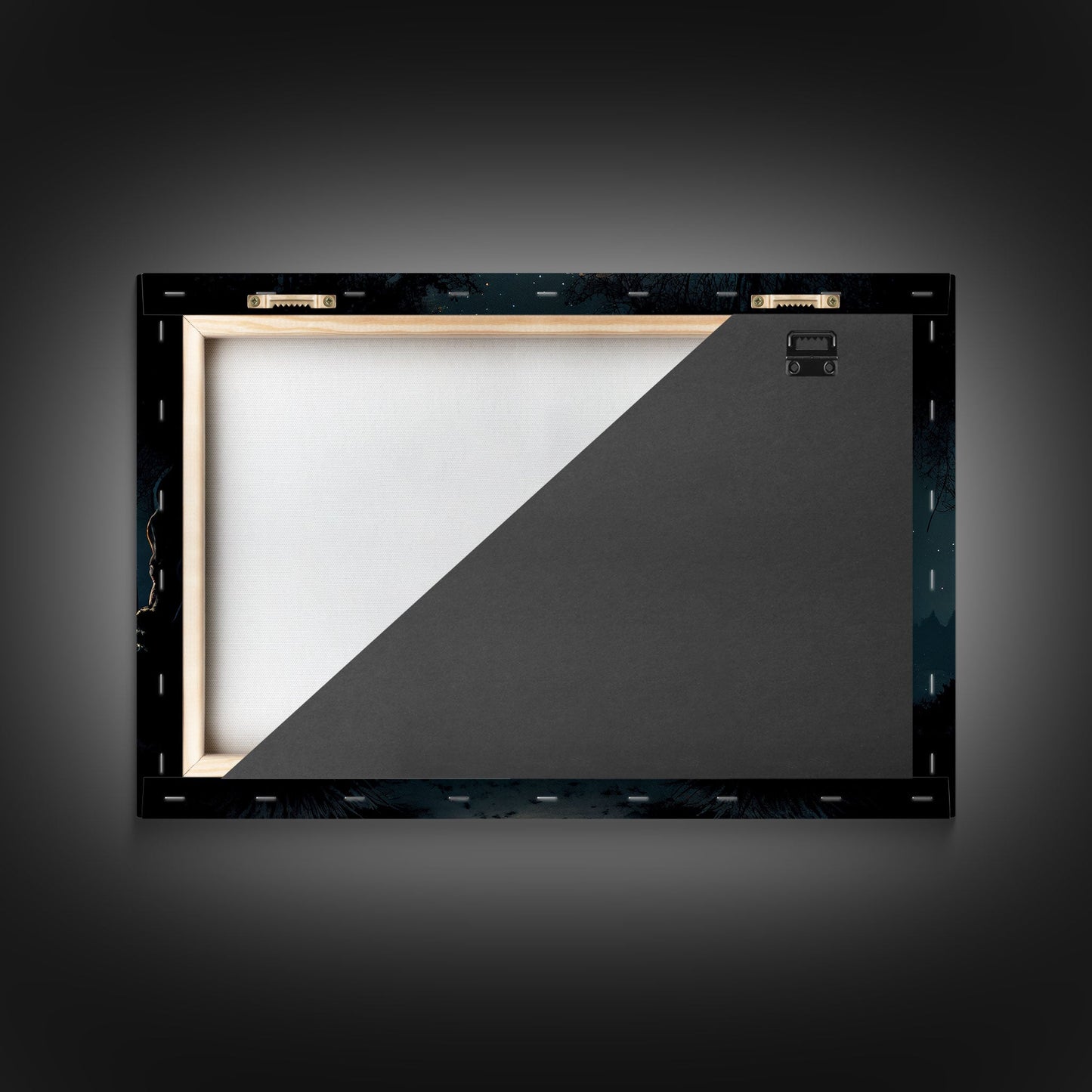 Snow Covered Park at Midnight | Framed Canvas Print