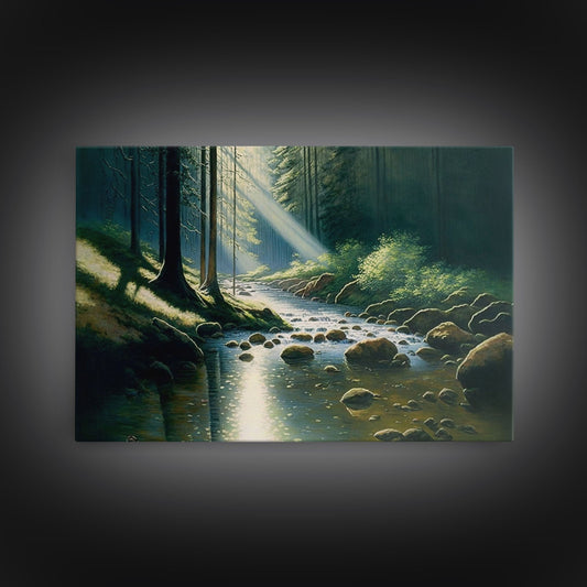 Colorful Landscape Watercolor Art | Framed Canvas Print