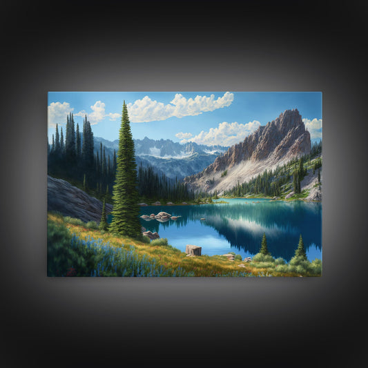Pine Tree Lake | Framed Canvas Print