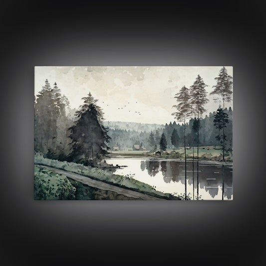 Oil Painting Landscape | Framed Canvas Print