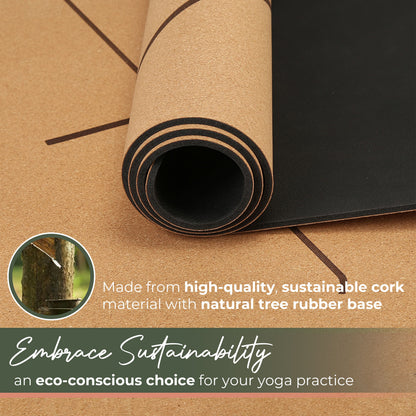 Eco-Friendly Cork Yoga Mat yoga mat with nature-inspired artwork - product view 3