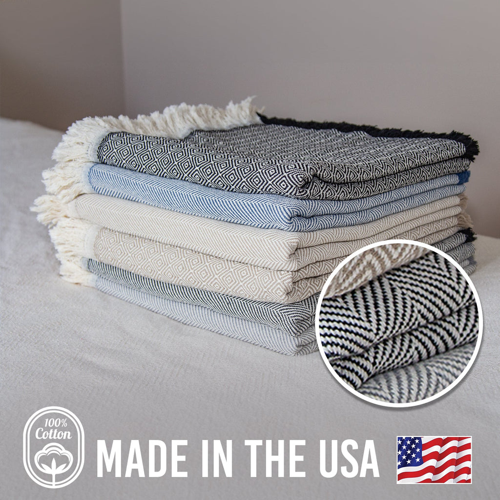 100% Cotton Patterned (large) Throw Blankets home decor with nature-inspired artwork - product view 4