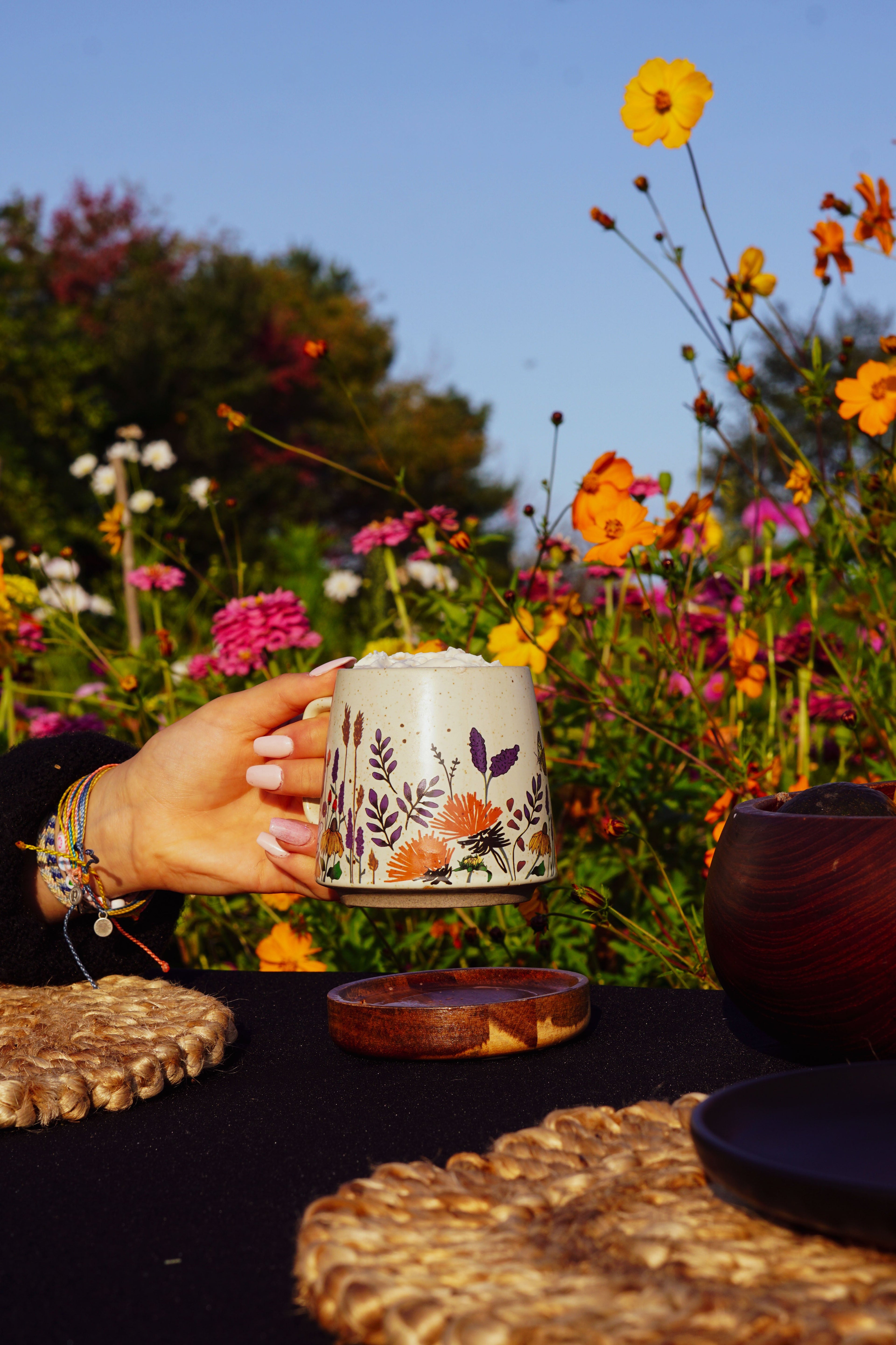 Blooming Butterfly ceramic mug with nature-inspired artwork - product view 2