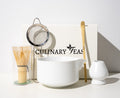 Matcha Accessories Set tea accessories with nature-inspired artwork