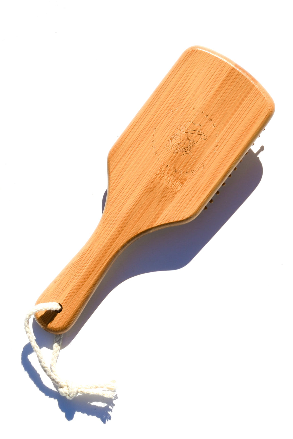 Bamboo Paddle Hair Brush uncategorized / needs cleanup with nature-inspired artwork - product view 2