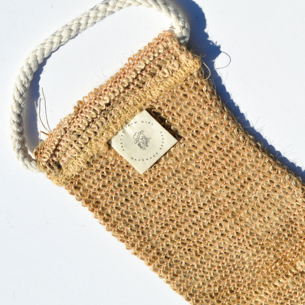Sisal Back Exfoliating Strap uncategorized / needs cleanup with nature-inspired artwork - product view 3