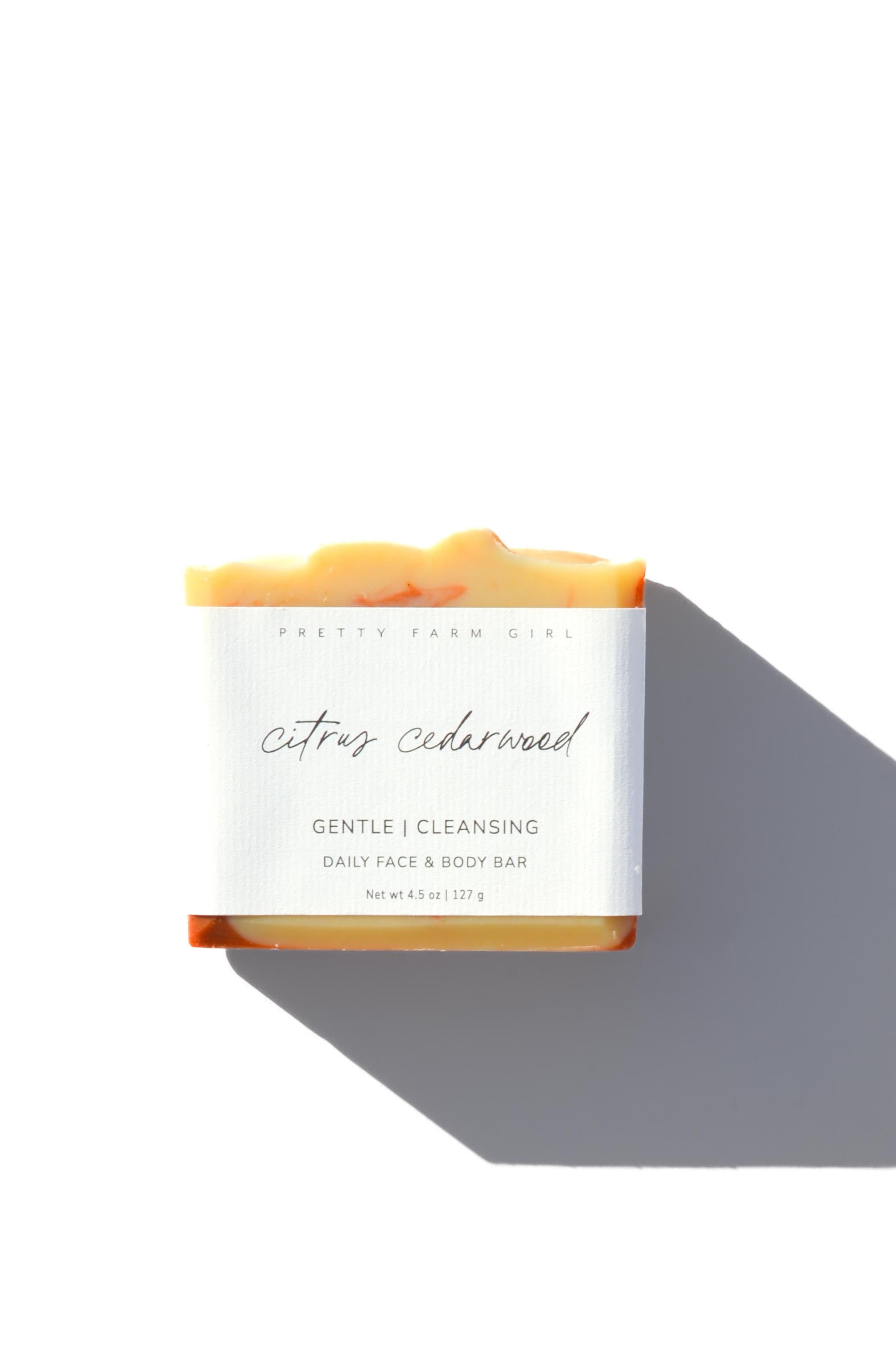 Citrus Cedarwood Handmade Tallow and Goat Milk Soap Bar bar soap with nature-inspired artwork - product view 2
