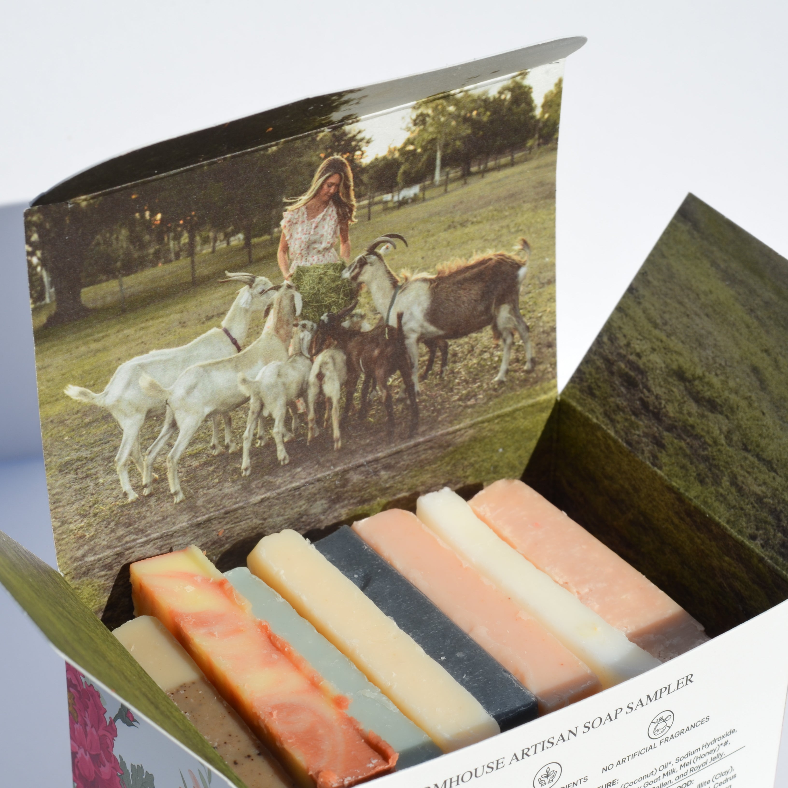 Farmhouse Artisan Goat Milk & Tallow Soap Sampler soap with nature-inspired artwork - product view 4