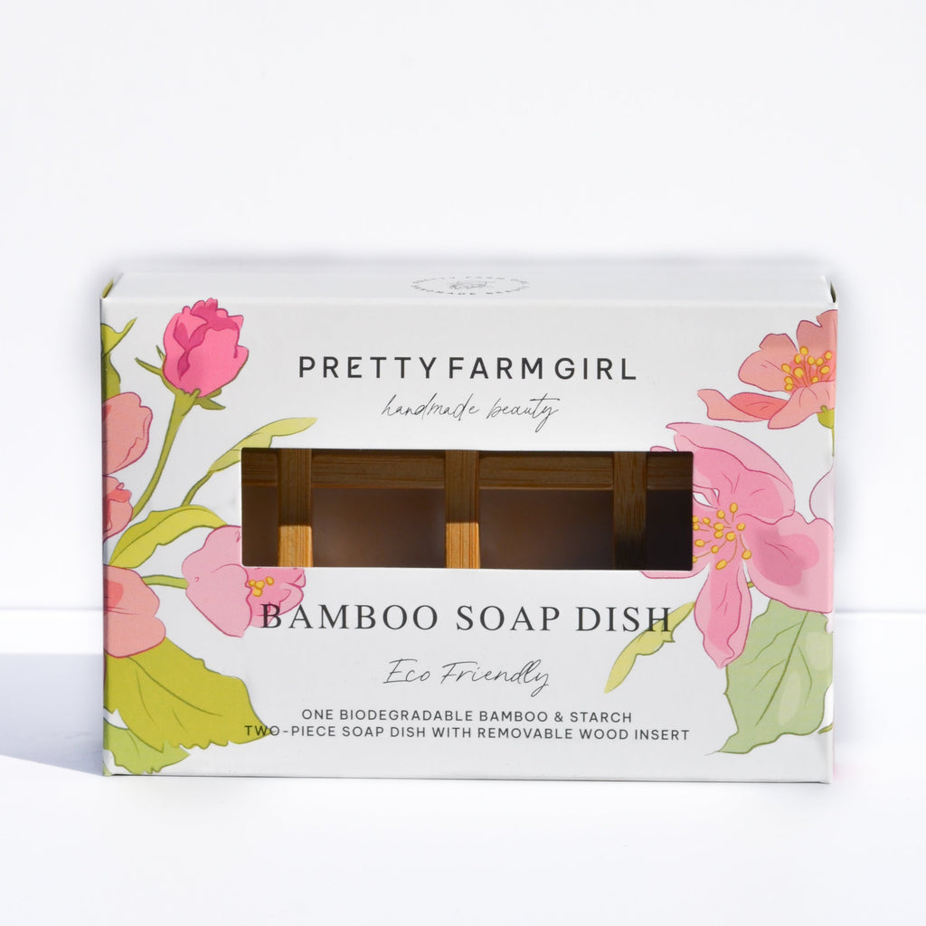 Bamboo Soap Dish face sponge with nature-inspired artwork - product view 2