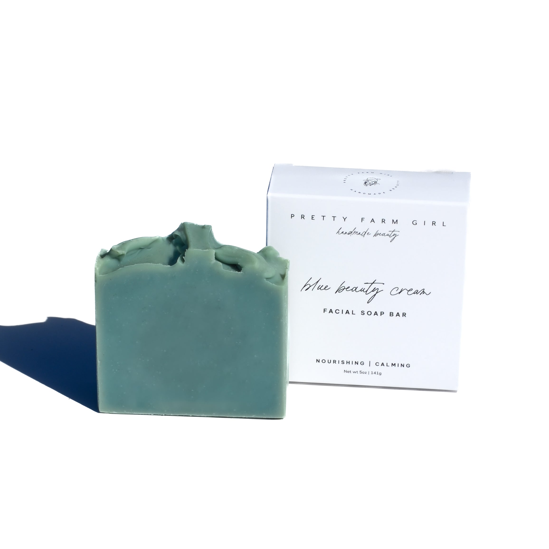 Blue Beauty Cream Facial Bar bar soap with nature-inspired artwork - product view 2