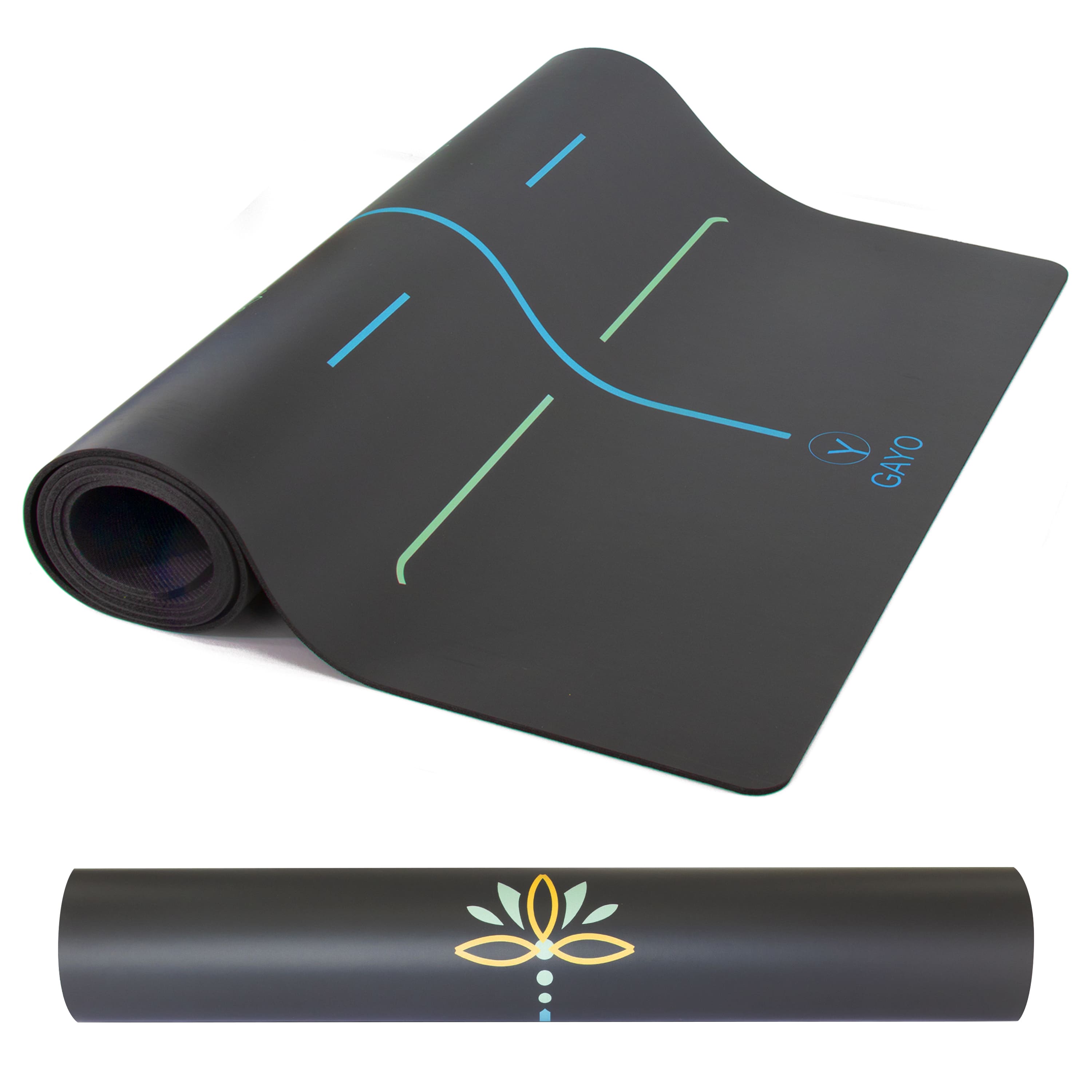 Eco Balance yoga mat with nature-inspired artwork