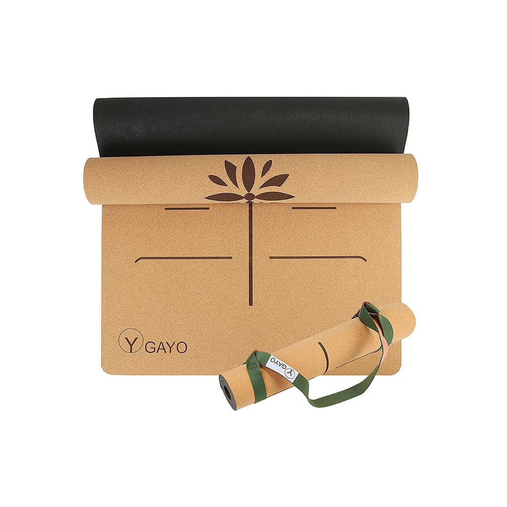 Eco-Friendly Cork Yoga Mat yoga mat with nature-inspired artwork