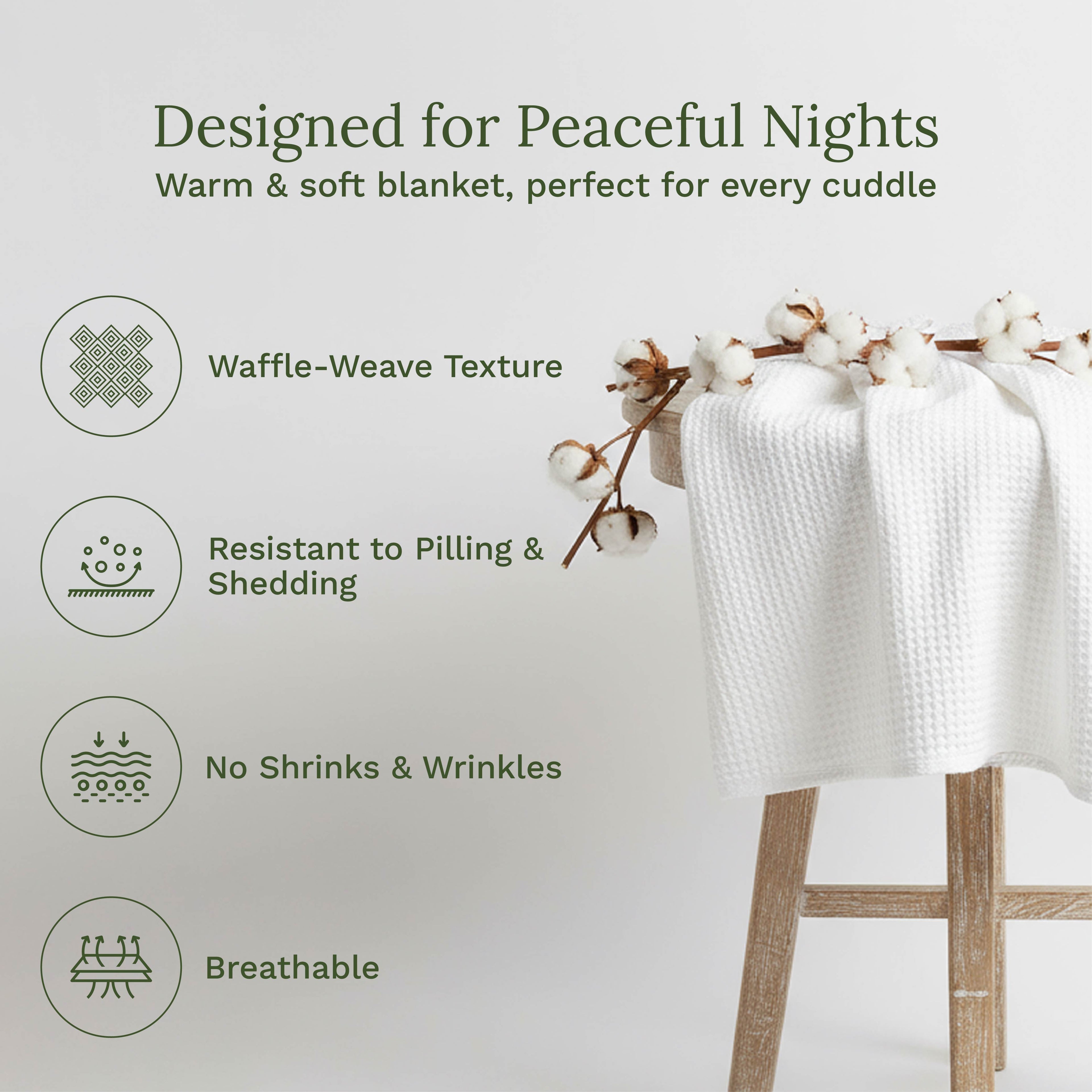 Waffle Weave Blanket home decor with nature-inspired artwork - product view 25