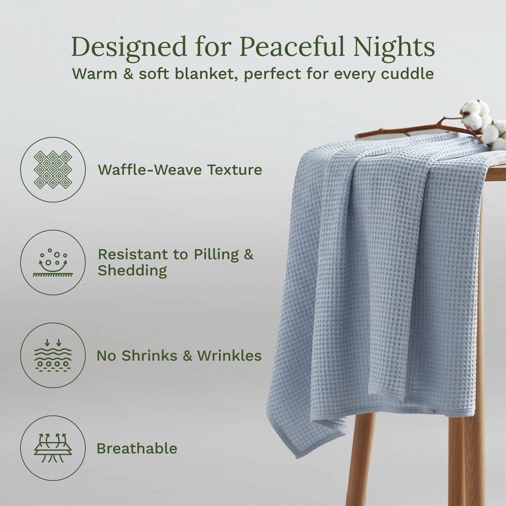 Waffle Weave Blanket home decor with nature-inspired artwork - product view 32