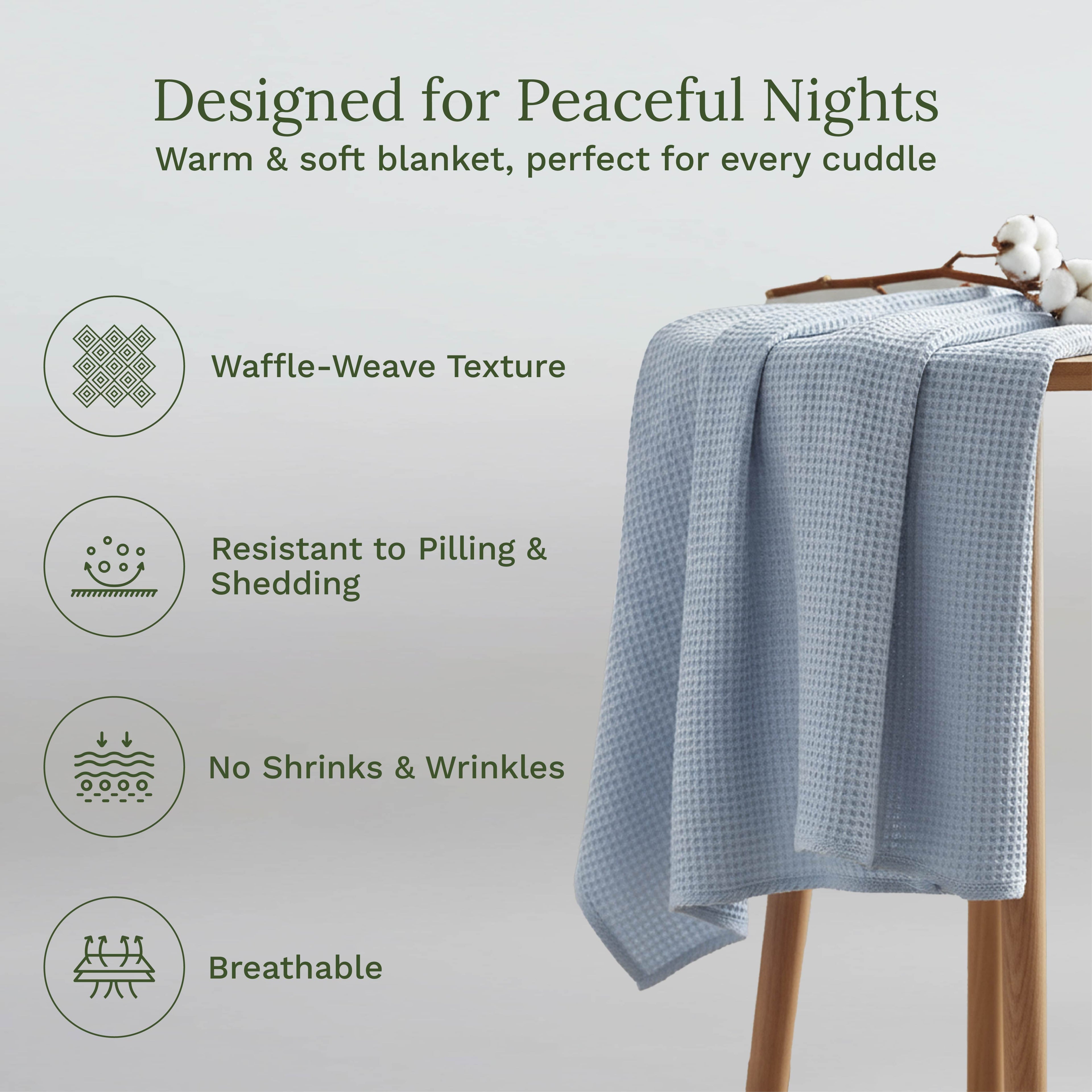 Waffle Weave Blanket home decor with nature-inspired artwork - product view 32