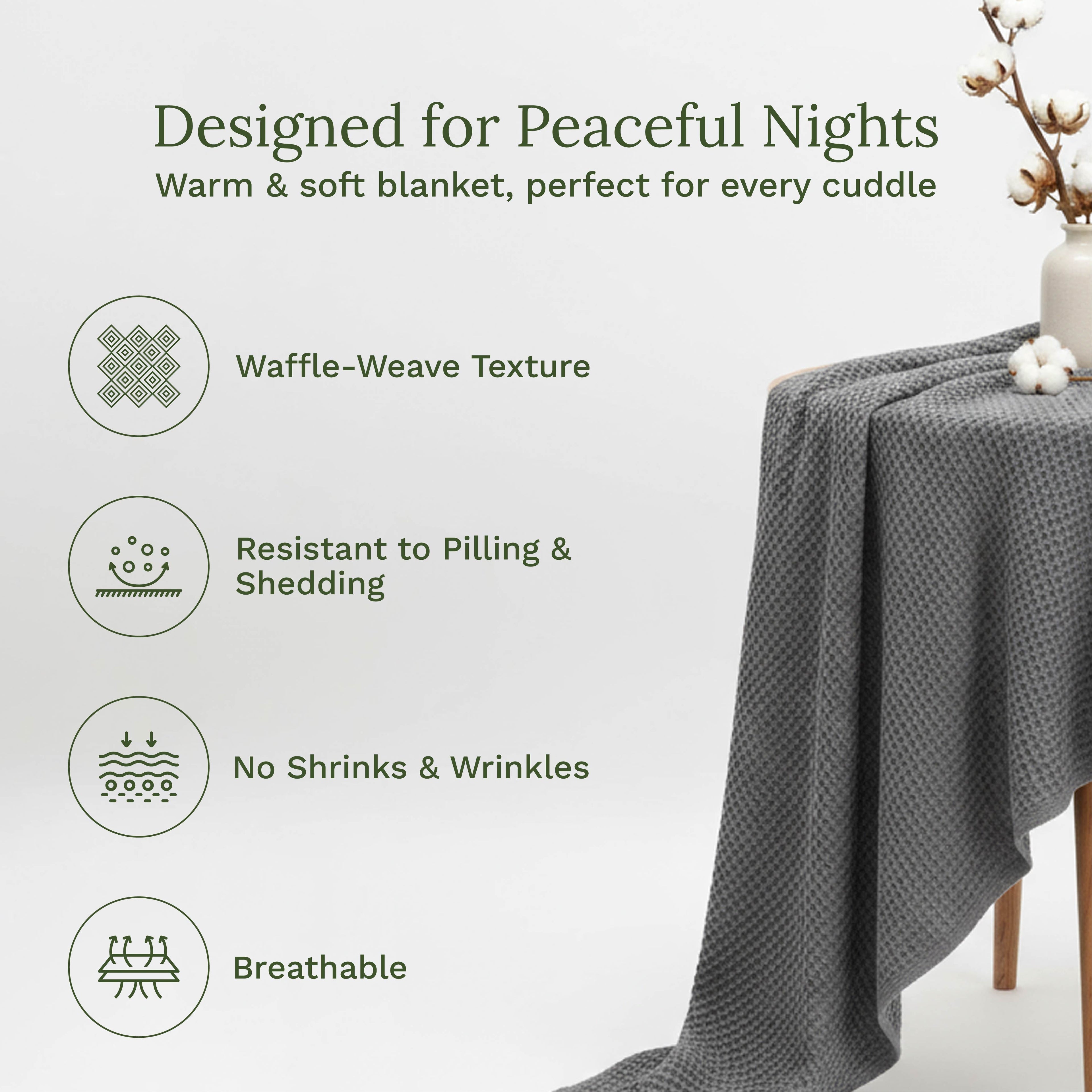 Waffle Weave Blanket home decor with nature-inspired artwork - product view 18