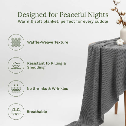 Waffle Weave Blanket home decor with nature-inspired artwork - product view 18