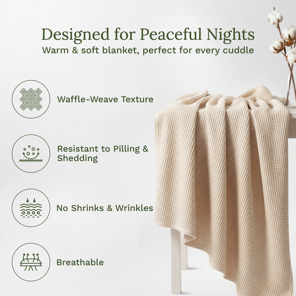 Waffle Weave Blanket home decor with nature-inspired artwork - product view 4