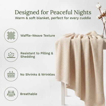 Waffle Weave Blanket home decor with nature-inspired artwork - product view 4