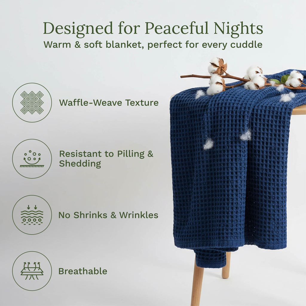 Waffle Weave Blanket home decor with nature-inspired artwork - product view 11