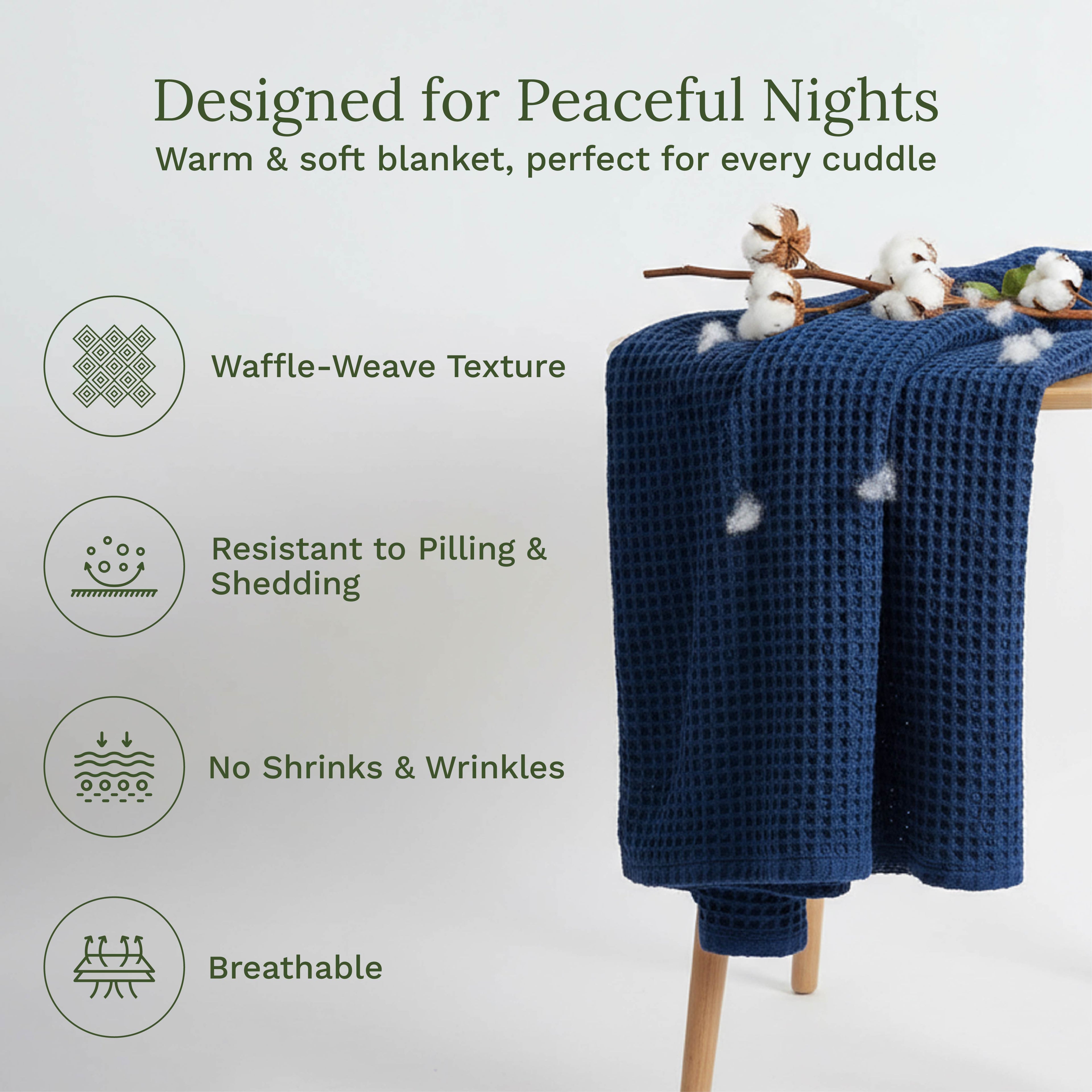 Waffle Weave Blanket home decor with nature-inspired artwork - product view 11