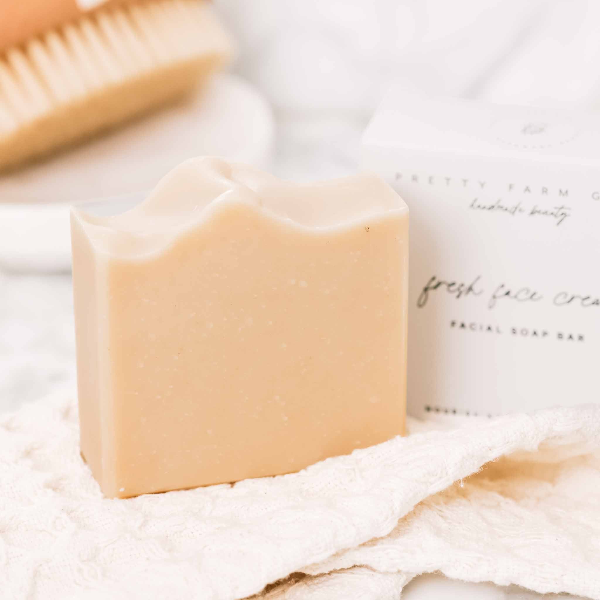 Fresh Face Cream Facial Bar bar soap with nature-inspired artwork