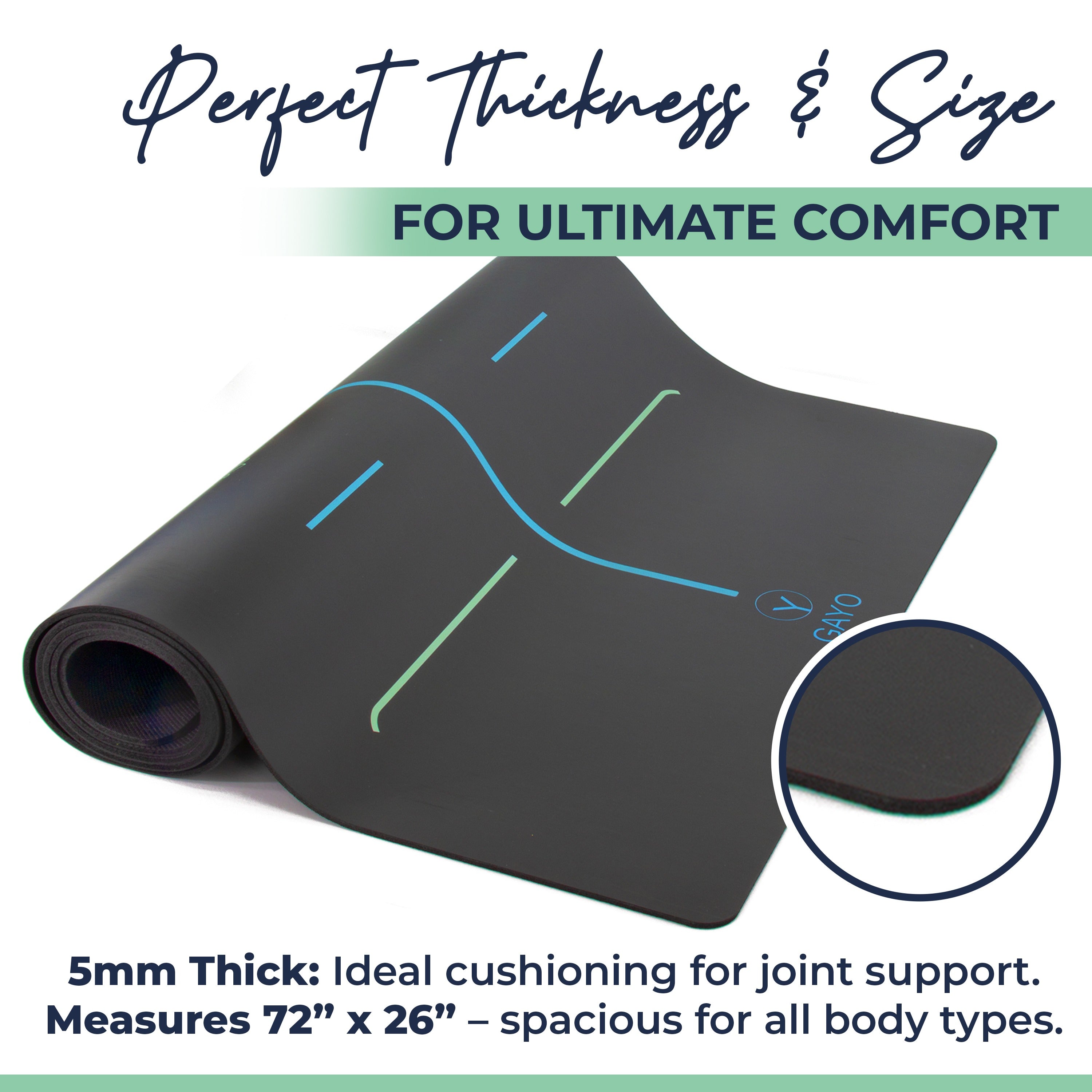 Eco Balance yoga mat with nature-inspired artwork - product view 5