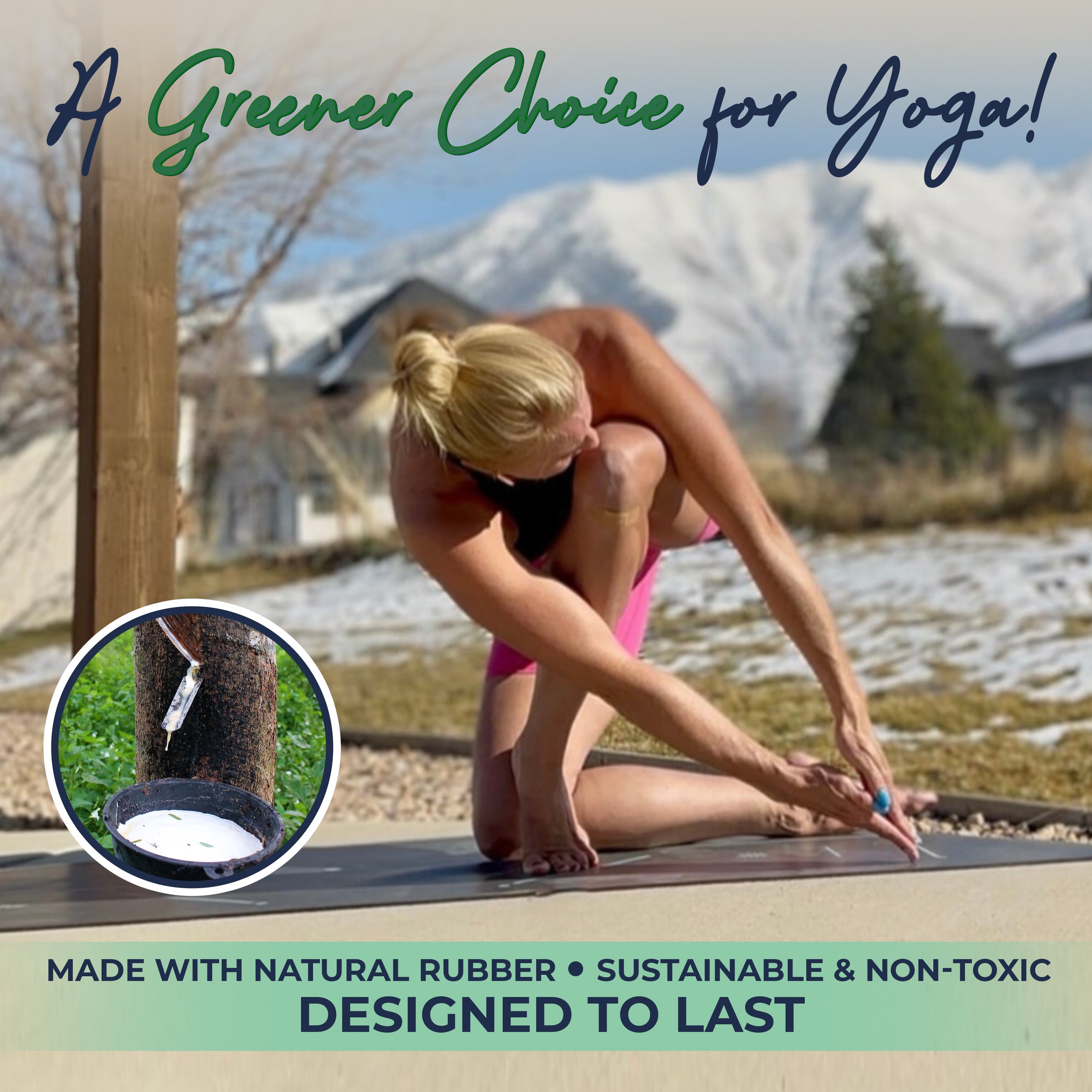 Eco Balance yoga mat with nature-inspired artwork - product view 2