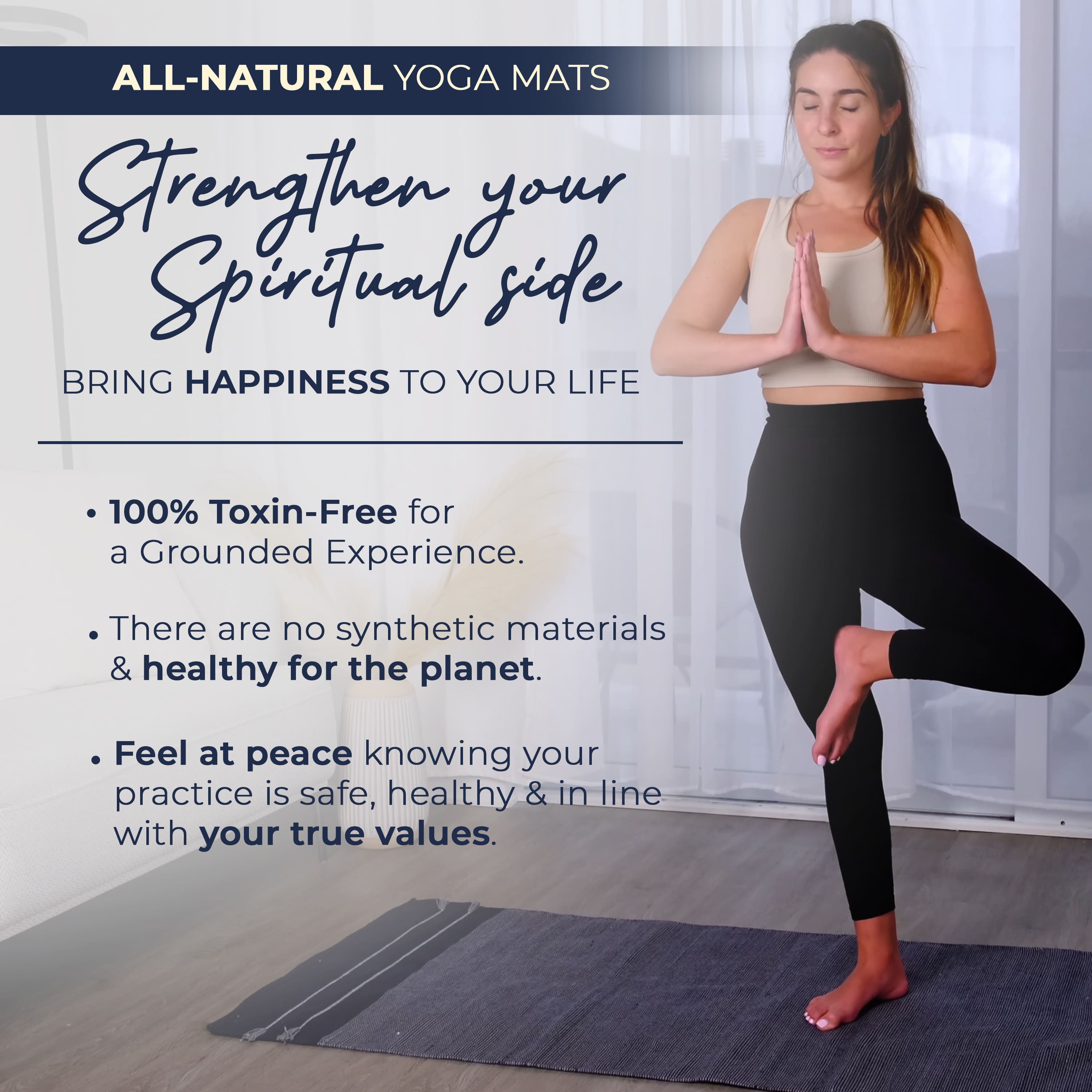 Organic & Eco yoga mat with nature-inspired artwork - product view 2