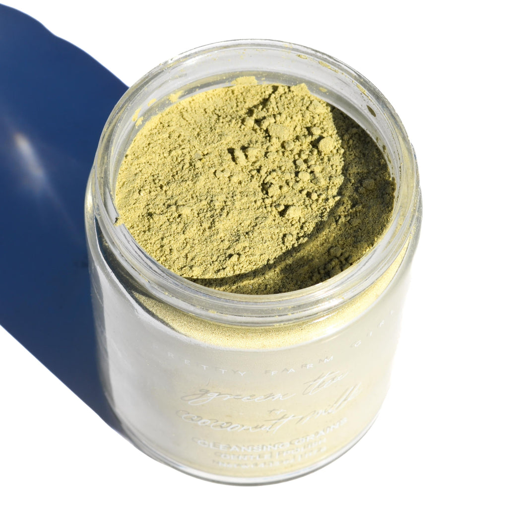 Green Tea + Coconut Milk Facial Cleansing Grains cleansing grains with nature-inspired artwork - product view 3