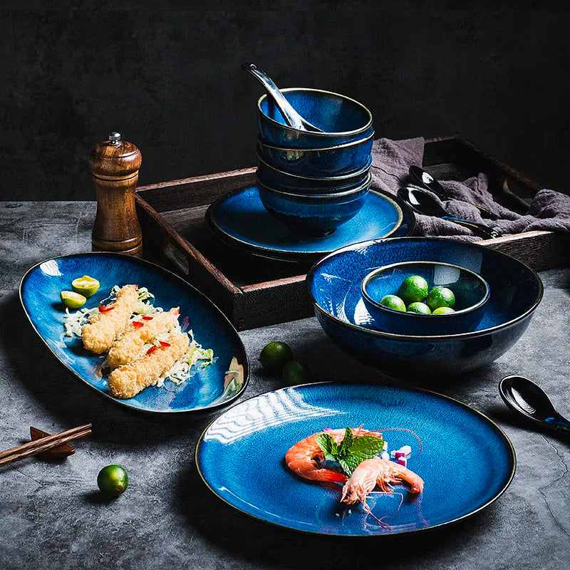 Decorbites™ Japanese Blue Tableware uncategorized / needs cleanup with nature-inspired artwork