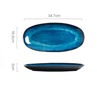 Decorbites™ Japanese Blue Tableware uncategorized / needs cleanup with nature-inspired artwork - product view 10