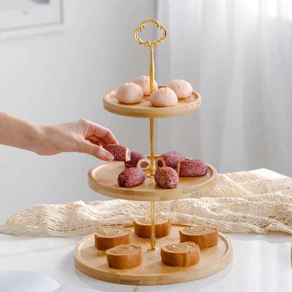 Decorbites™ Bamboo Fruit Cake Stand Set Wood Tableware Snack Dessert uncategorized / needs cleanup with nature-inspired artwork