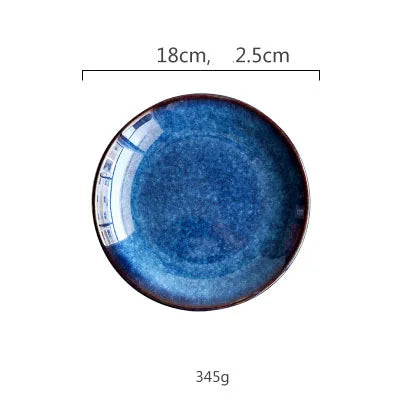Decorbites™ Blue Round Plate uncategorized / needs cleanup with nature-inspired artwork - product view 7