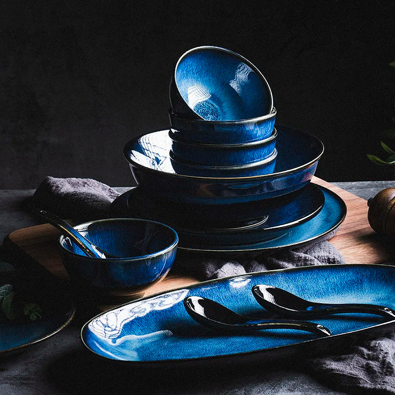 Decorbites™ Japanese Blue Tableware uncategorized / needs cleanup with nature-inspired artwork - product view 2