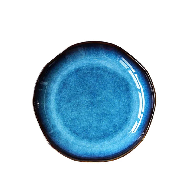 Decorbites™ Deep Blue Dessert Plate uncategorized / needs cleanup with nature-inspired artwork - product view 5