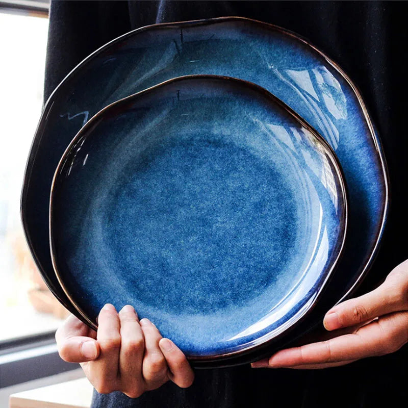 Decorbites™ Deep Blue Dessert Plate uncategorized / needs cleanup with nature-inspired artwork