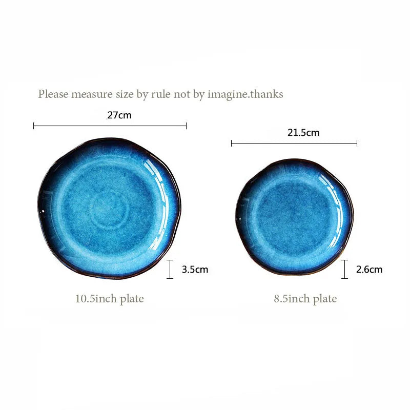 Decorbites™ Deep Blue Dessert Plate uncategorized / needs cleanup with nature-inspired artwork - product view 6