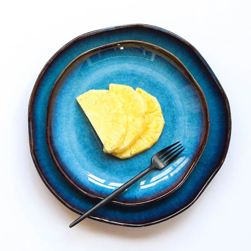 Decorbites™ Deep Blue Dessert Plate uncategorized / needs cleanup with nature-inspired artwork - product view 4